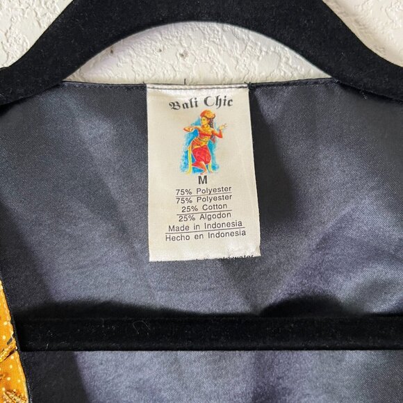 Vintage Bali Chic Beaded Batik Vest Medium Indonesian Top Embellished Boho Artsy - Picture 4 of 7